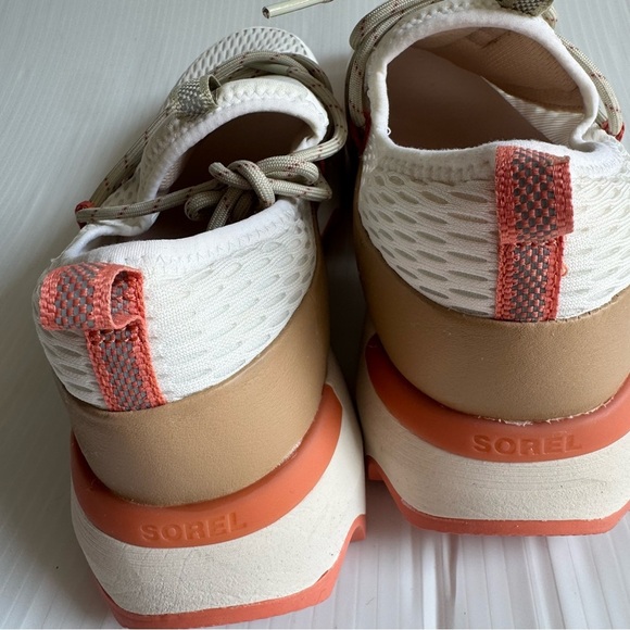 Sorel kinetic impact lace Women's White and Tan Sneakers - Picture 6 of 14